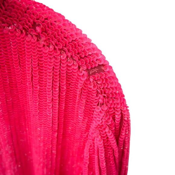 RETROFETE Gabrielle Hot Pink Sequin Robe Wrap Dress Size XS - Picture 3 of 8